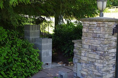 Rock Entry Walkway Pillars Prepared for Iron Gate